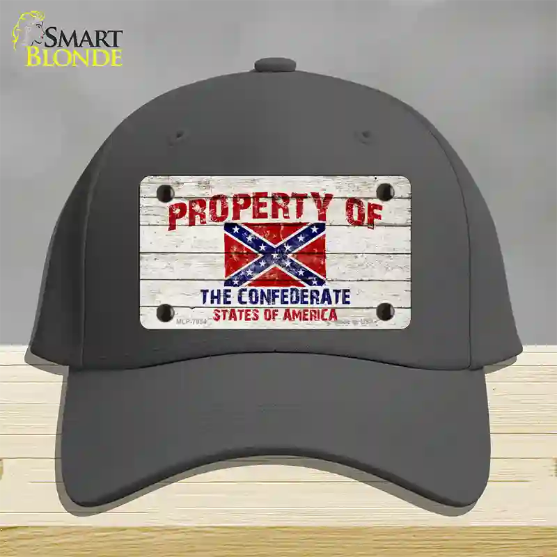 Property Of Confederate States Novelty License Plate Hat Cotton / Charcoal