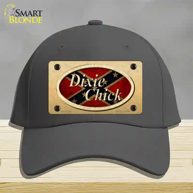 Dixie Chick Confederate Novelty License Plate Hat Cotton / Charcoal