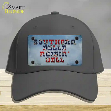 Southern Bell Raisin Hell Novelty License Plate Hat Cotton / Charcoal