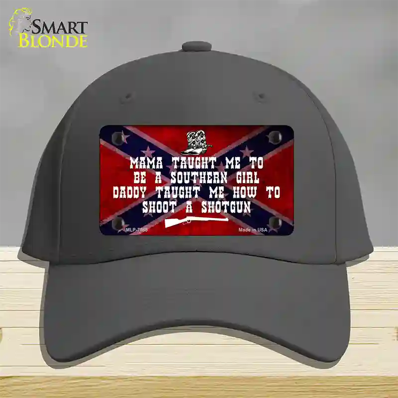 Mama Taught Me Novelty License Plate Hat Cotton / Charcoal