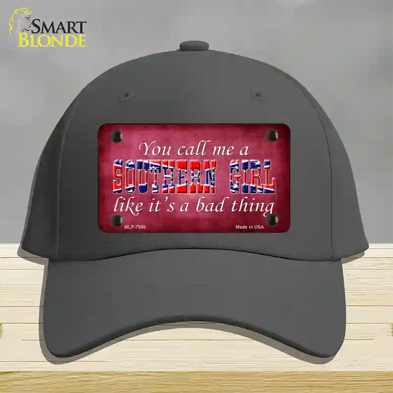 Call Me A Southern Girl Novelty License Plate Hat Cotton / Charcoal