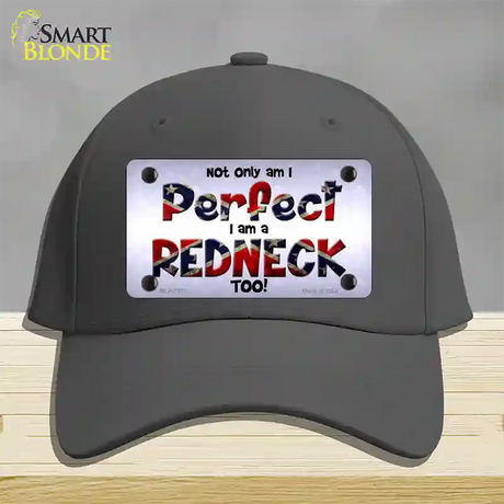 Perfect Redneck Novelty License Plate Hat Cotton / Charcoal