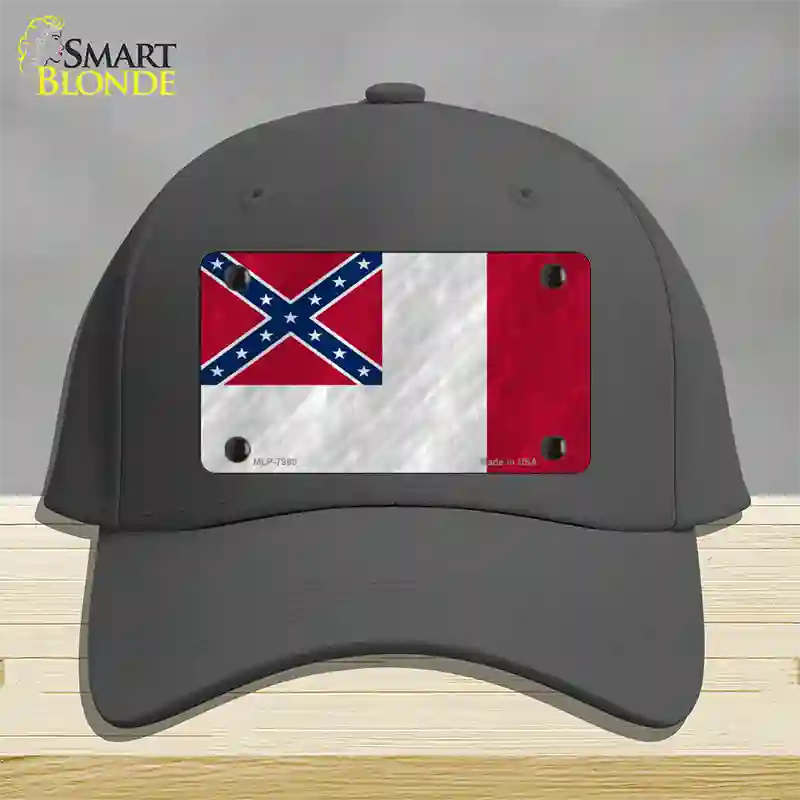 Third Confederate Flag Novelty License Plate Hat Cotton / Charcoal