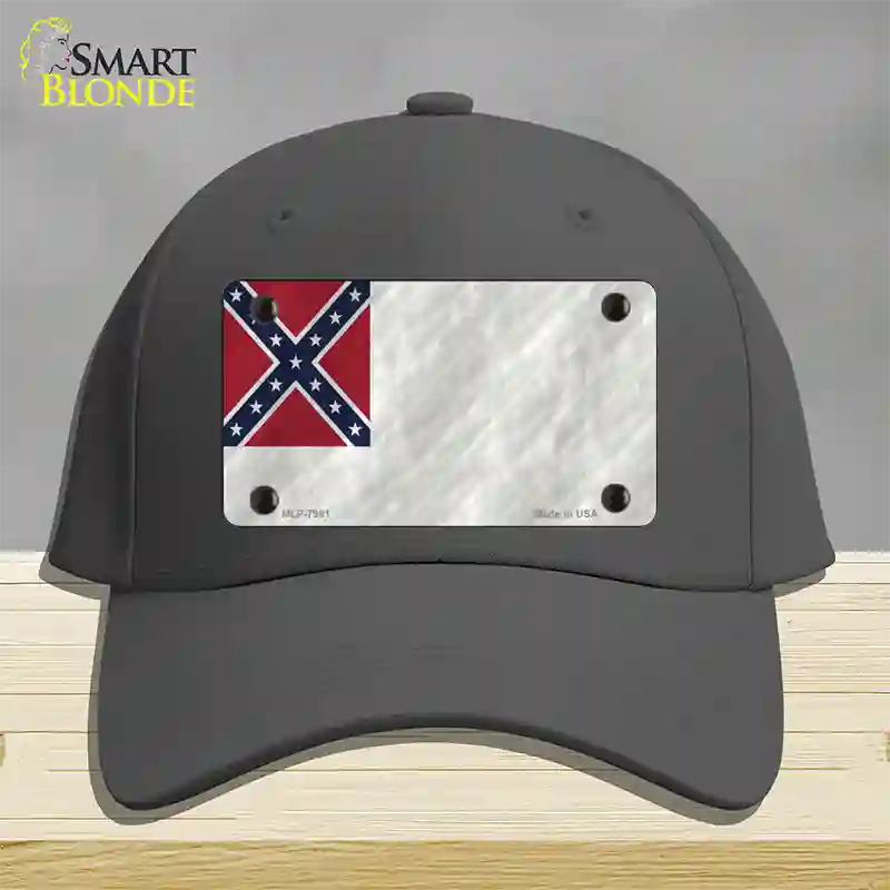 Second Confederate Flag Novelty License Plate Hat Cotton / Charcoal