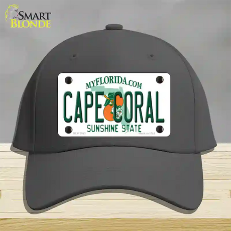 Cape Coral Florida Novelty License Plate Hat Cotton / Charcoal