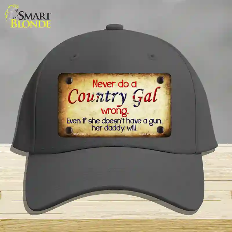 Country Gal Wrong Novelty License Plate Hat Cotton / Charcoal