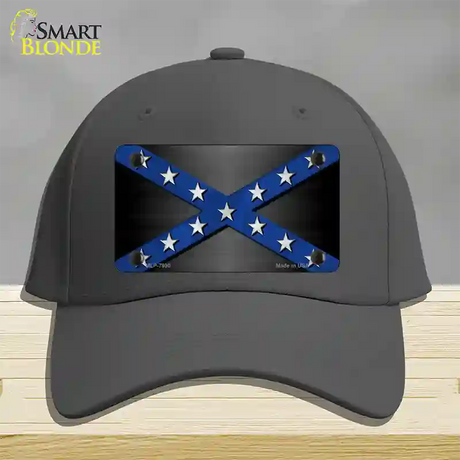 Confederate Stripes Blue Novelty License Plate Hat Cotton / Charcoal