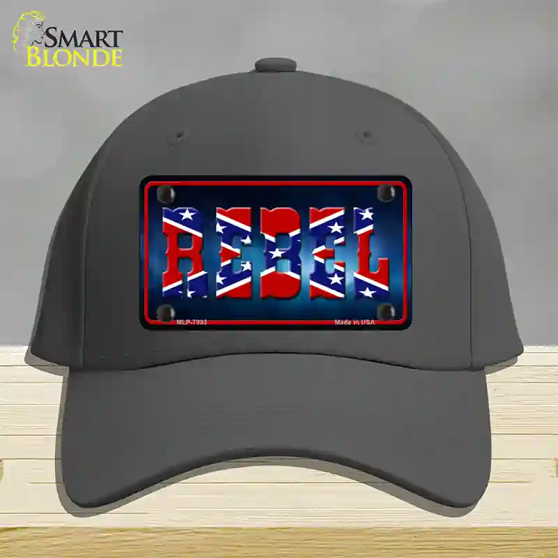 Rebel Novelty License Plate Hat Cotton / Charcoal