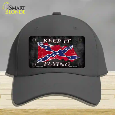 Confederate Keep It Flying Novelty License Plate Hat Cotton / Charcoal