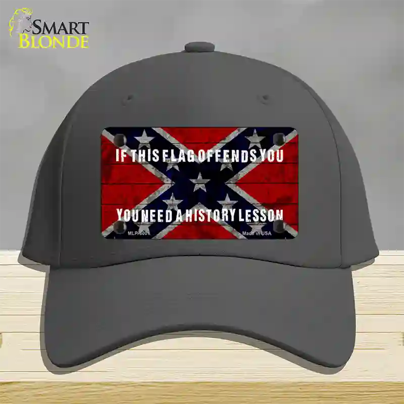 History Lesson Novelty License Plate Hat Cotton / Charcoal