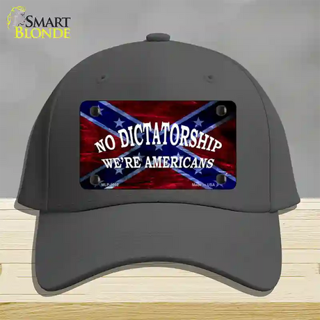 No Dictatorship Novelty License Plate Hat Cotton / Charcoal