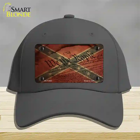 We The People Confederate Novelty License Plate Hat Cotton / Charcoal