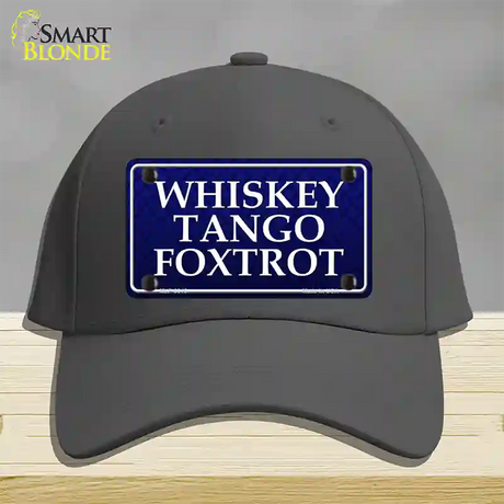 Whiskey Tango Foxtrot Novelty License Plate Hat Cotton / Charcoal