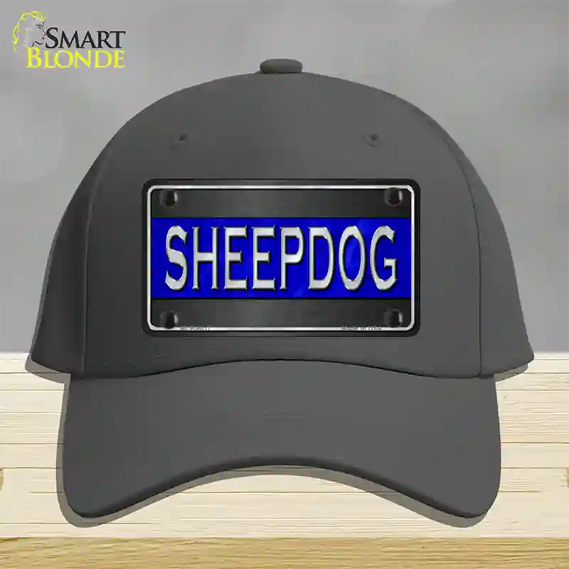 Sheepdog Thin Blue Line Novelty License Plate Hat Cotton / Charcoal