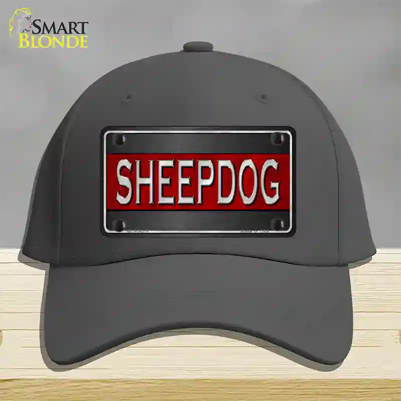 Sheepdog Thin Red Line Novelty License Plate Hat Cotton / Charcoal