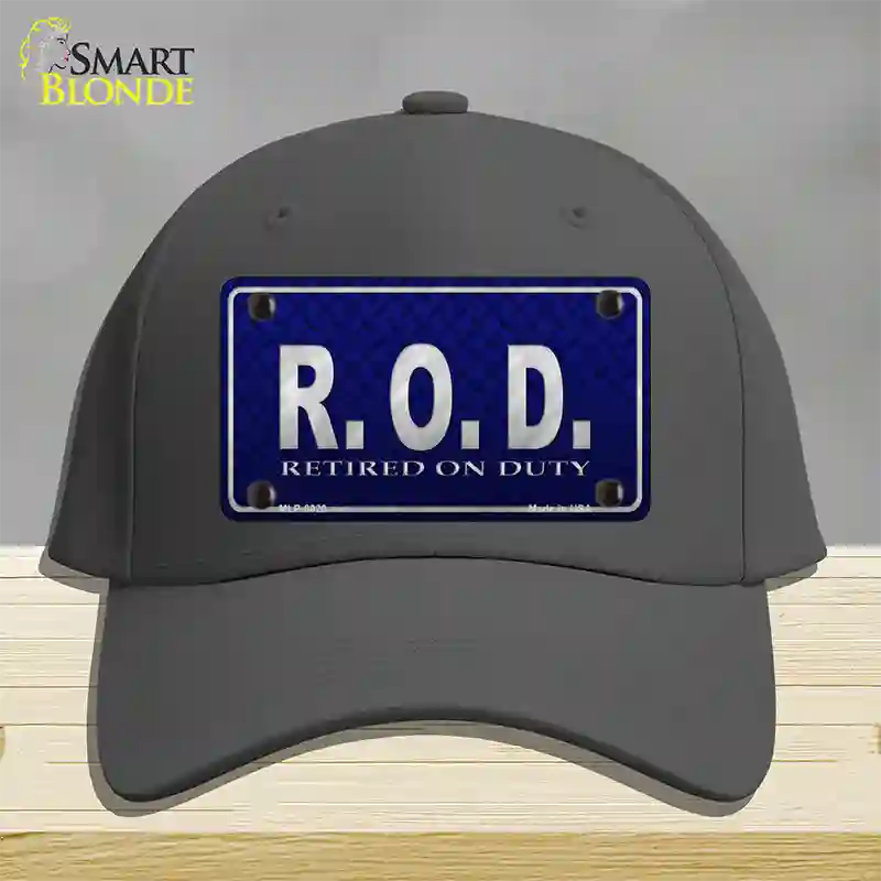 Retired On Duty Novelty License Plate Hat Cotton / Charcoal