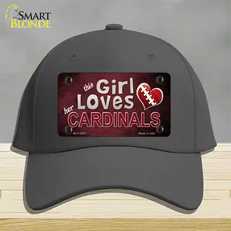 This Girl Loves Her Cardinals Novelty License Plate Hat Cotton / Charcoal