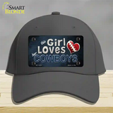 This Girl Loves Her Cowboys Novelty License Plate Hat Cotton / Charcoal