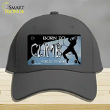 Born To Climb Novelty License Plate Hat Cotton / Charcoal