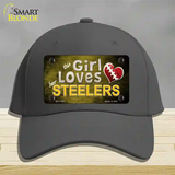 This Girl Loves Her Steelers Novelty License Plate Hat Cotton / Charcoal