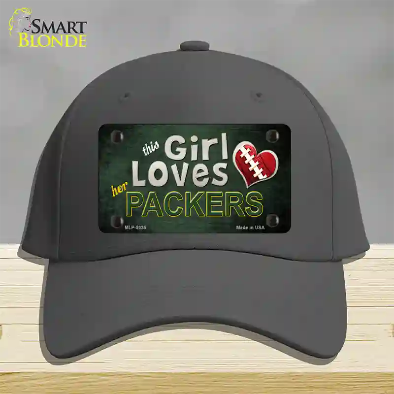 This Girl Loves Her Packers Novelty License Plate Hat Cotton / Charcoal