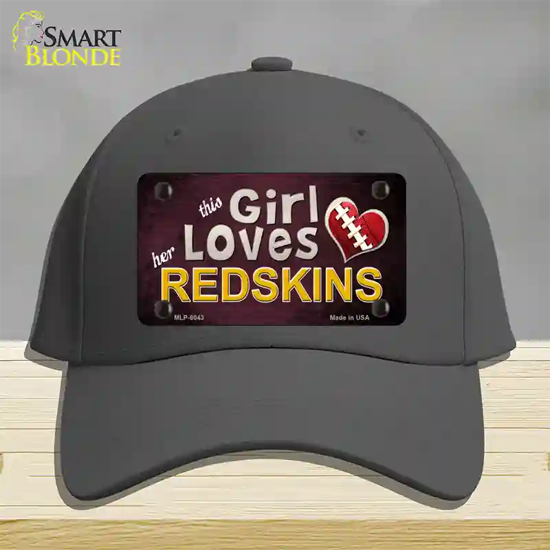 This Girl Loves Her Redskins Novelty License Plate Hat Cotton / Charcoal