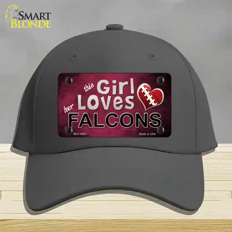 This Girl Loves Her Falcons Novelty License Plate Hat Cotton / Charcoal