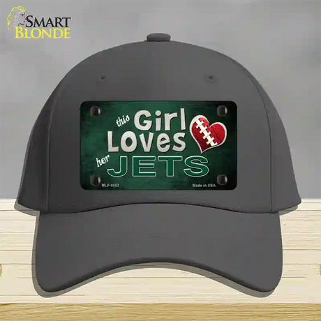 This Girl Loves Her Jets Novelty License Plate Hat Cotton / Charcoal