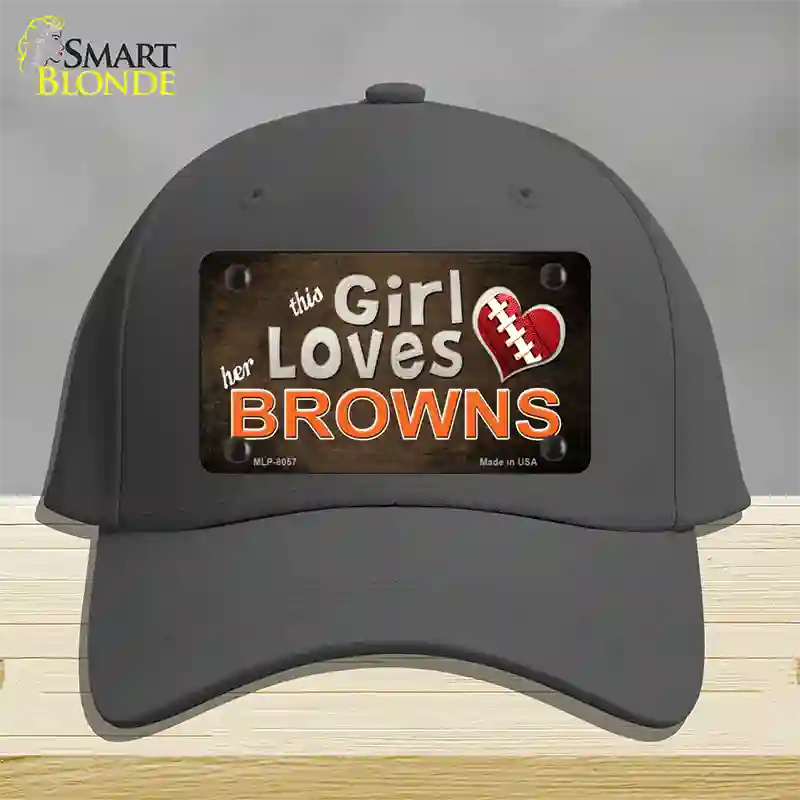 This Girl Loves Her Browns Novelty License Plate Hat Cotton / Charcoal