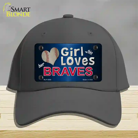 This Girl Loves Her Braves Novelty License Plate Hat Cotton / Charcoal