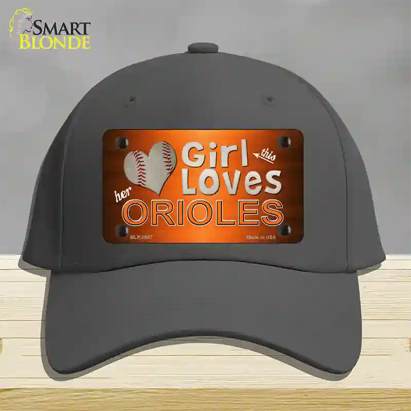 This Girl Loves Her Orioles Novelty License Plate Hat Cotton / Charcoal