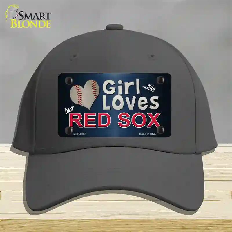 This Girl Loves Her Red Sox Novelty License Plate Hat Cotton / Charcoal