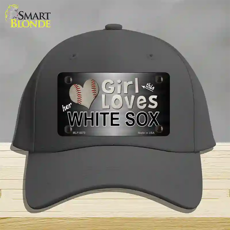 This Girl Loves Her White Sox Novelty License Plate Hat Cotton / Charcoal