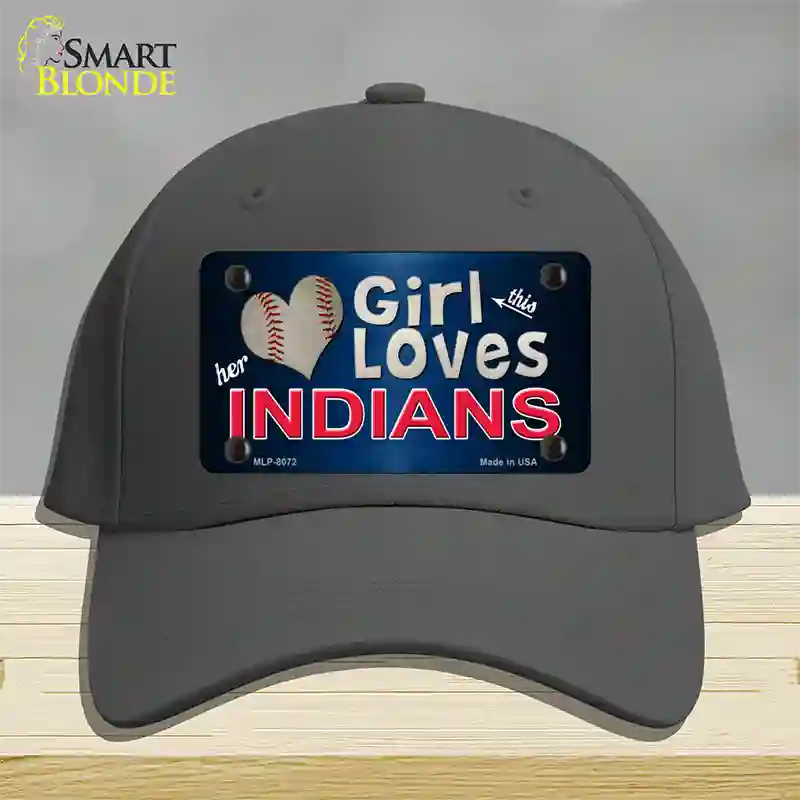 This Girl Loves Her Indians Novelty License Plate Hat Cotton / Charcoal