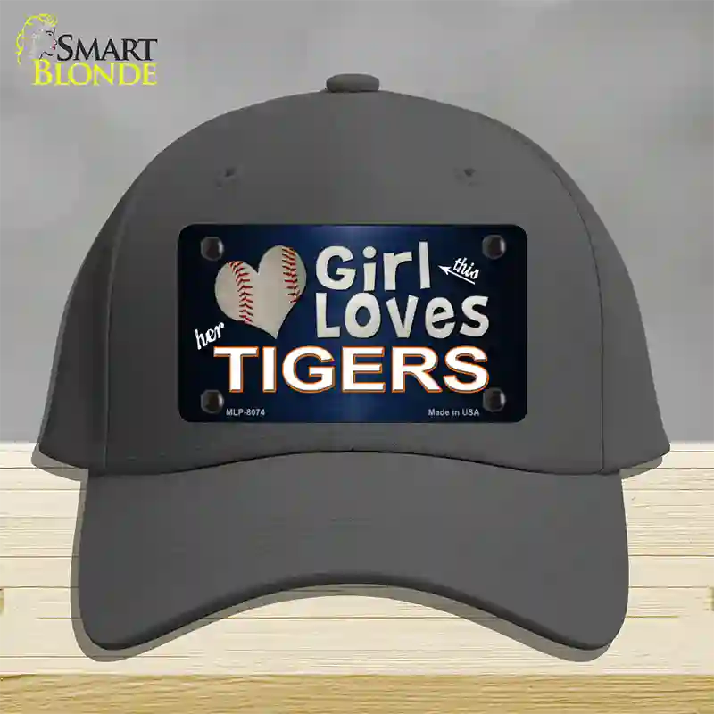 This Girl Loves Her Tigers Novelty License Plate Hat Cotton / Charcoal