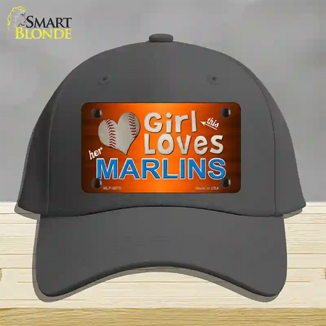 This Girl Loves Her Marlins Novelty License Plate Hat Cotton / Charcoal