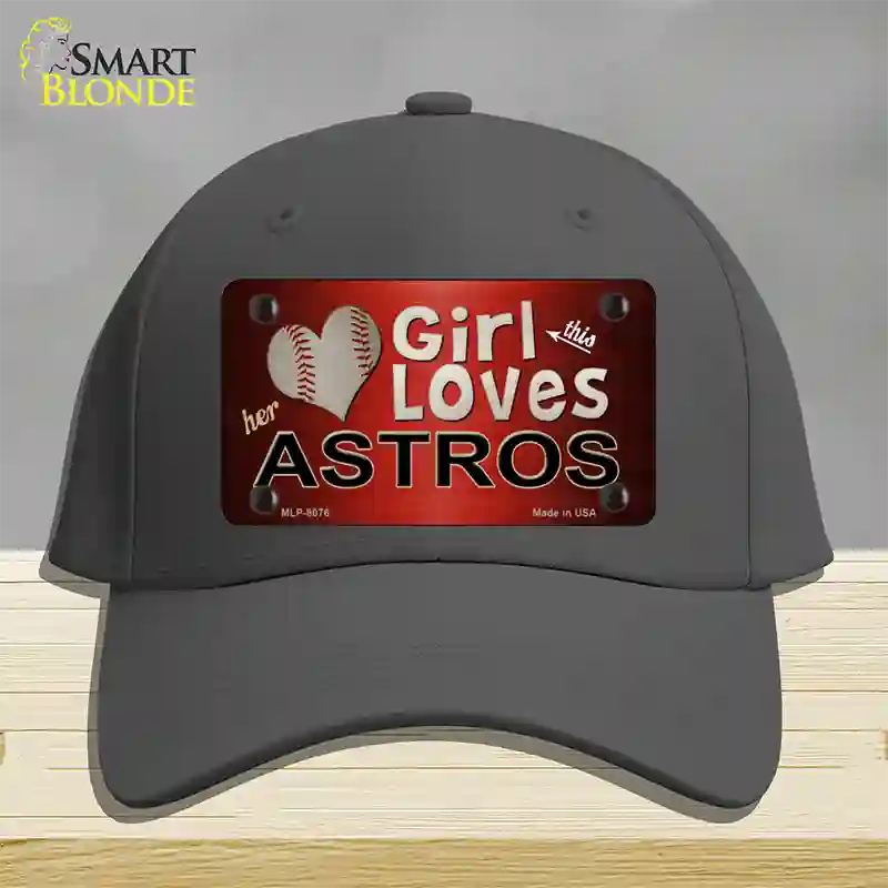 This Girl Loves Her Astros Novelty License Plate Hat Cotton / Charcoal