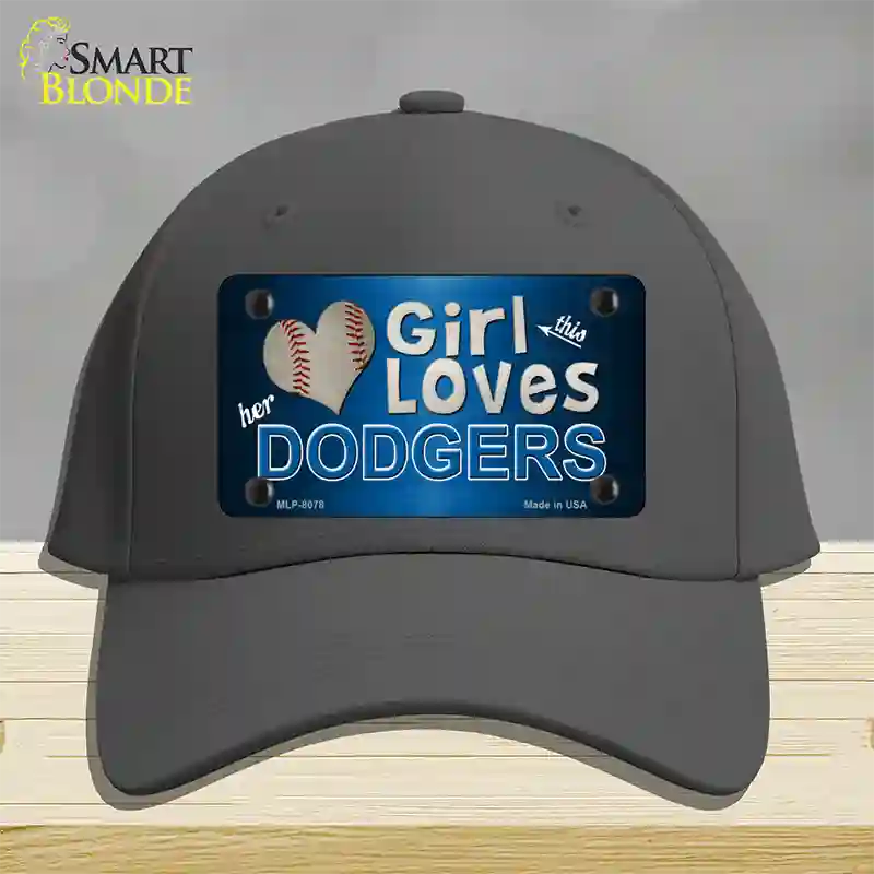 This Girl Loves Her Dodgers Novelty License Plate Hat Cotton / Charcoal