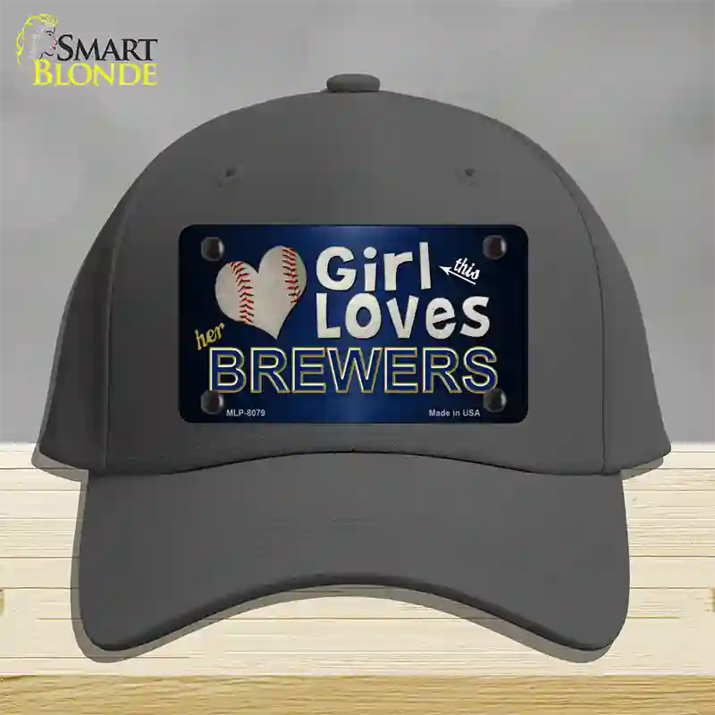 This Girl Loves Her Brewers Novelty License Plate Hat Cotton / Charcoal