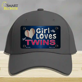 This Girl Loves Her Twins Novelty License Plate Hat Cotton / Charcoal