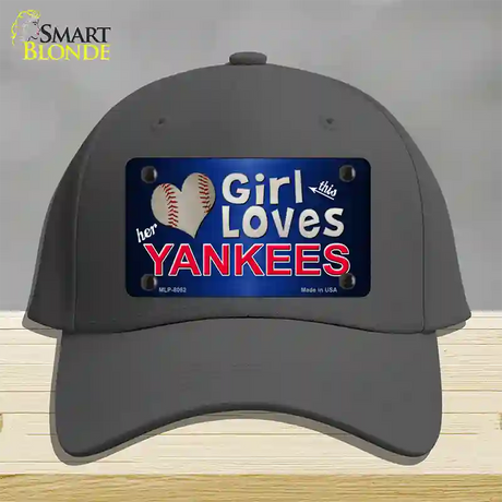 This Girl Loves Her Yankees Novelty License Plate Hat Cotton / Charcoal