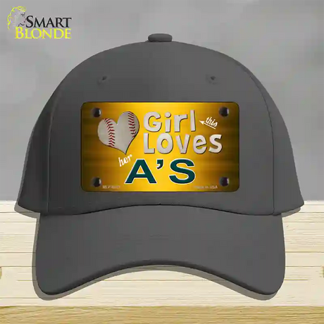 This Girl Loves Her Athletics Novelty License Plate Hat Cotton / Charcoal