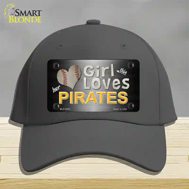 This Girl Loves Her Pirates Novelty License Plate Hat Cotton / Charcoal