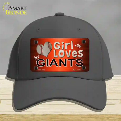 This Girl Loves Her Giants Baseball Novelty License Plate Hat Cotton / Charcoal