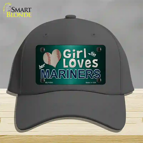 This Girl Loves Her Mariners Novelty License Plate Hat Cotton / Charcoal