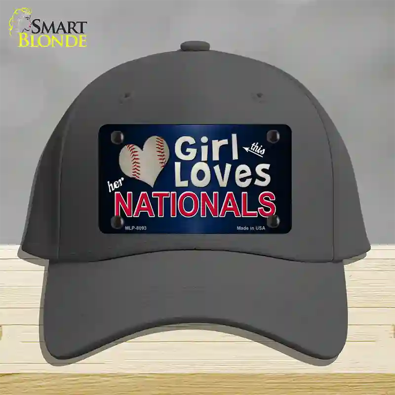 This Girl Loves Her Nationals Novelty License Plate Hat Cotton / Charcoal