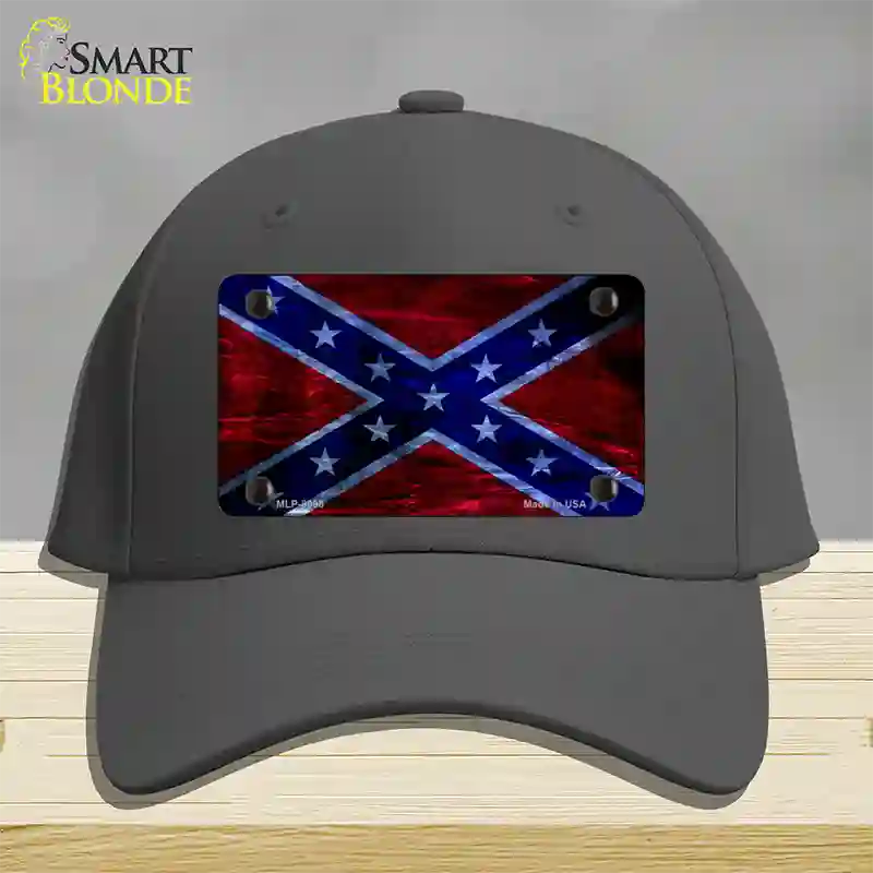 Confederate Flag Foiled Novelty License Plate Hat Cotton / Charcoal