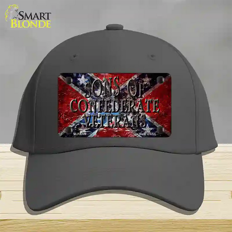 Sons Of Confederate Veterans Novelty License Plate Hat Cotton / Charcoal