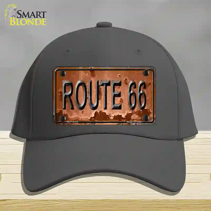 Route 66 Rusty Novelty License Plate Hat Cotton / Charcoal