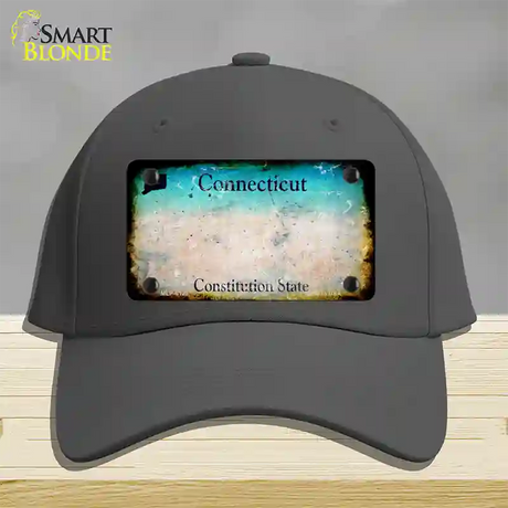 Connecticut Rusty Blank Novelty License Plate Hat Cotton / Charcoal